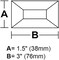 1.5" x 3" Rectangle Clear Glass Bevel - 4.7MM Thick - 10 Pack